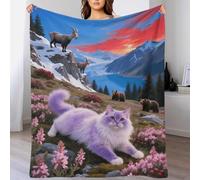 EMYXPAQM Ragdoll Fleece Throw Blanket for Couch Sofa Bed All Season Ragdoll Brown Bear Sheep Pattern Blanket Comfort Warmth Flannel Gifts for Kids Teens Adults 70x80inch(180x200cm)
