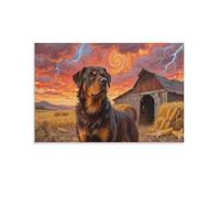 EMYXPAQM Rottweiler Canvas Wall Art Giclee Canvas Prints Modern Artwork for Living Room Home Office Home Decor Gift 12x18inch(30x45cm)