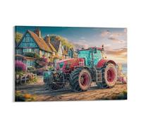 EMYXPAQM Rural Tractor Scene Canvas Wall Art Digital Art Fantasy Style Giclee Canvas Prints Modern Artwork Wall Decor for Living Room Bedroom Home Office 20x30inch(50x75cm)
