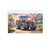 EMYXPAQM Rural Tractor Scene Canvas Wall Art Digital Art Style Vibrant Giclee Canvas Prints Modern Artwork Decor for Living Room Home Office 20x30inch(50x75cm)