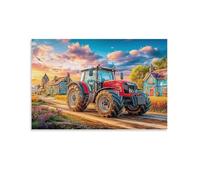 EMYXPAQM Rural Tractor Scene Canvas Wall Art Digital Painting Style Giclee Canvas Prints Modern Artwork Home Decor for Living Room Home Office 08x12inch(20x30cm)