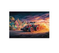 EMYXPAQM Rural Tractor Scene Canvas Wall Art Fantasy Rural Landscape Style Canvas Prints Modern Decorations for Living Room And Bedroom 12x18inch(30x45cm)