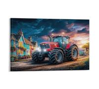 EMYXPAQM Rural Tractor Scene Canvas Wall Art Rural Farm Scene Style Giclee Canvas Prints Modern Artwork Decor for Living Room Bedroom Home Office 08x12inch(20x30cm)