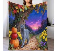 EMYXPAQM Russian Blue Cat Fleece Throw Blanket for Couch Sofa Bed All Season Pumpkin Big Tree Pattern Blanket Comfort Warmth Flannel Creative Gift for Women Girls Birthday 70x80inch(180x200cm)