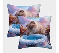 EMYXPAQM Scottish Fold Cushion Covers Set of 2, Throw Pillow Covers Soft Polyester Square Decorative Pillow Cases, for Bedroom Living Room Sofa Bed 40x40cm