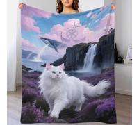 EMYXPAQM Siberian Fleece Throw Blanket for Couch Sofa Bed All Season White Siberian Bay Pattern Blanket Comfort Warmth Flannel for Wedding Anniversary 80x90inch(200x230cm)