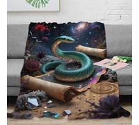 EMYXPAQM Snake Fleece Throw Blanket for Couch Sofa Bed All Season Green Snake Nebula Pattern Blanket Soft Warm Cozy Flannel Gifts for Kids Teens Adults 60x80inch(150x200cm)