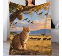 EMYXPAQM Tonkinese Fleece Throw Blanket for Couch Sofa Bed All Season Cat African Savannah Pattern Blanket Comfort Warmth Flannel Gifts for Kids Teens Adults 40x50inch(100x130cm)
