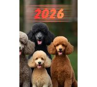EN 2026 Poodle Book Calendar with Notebook, Premium Color, Soft Matte Cover,: January - December 2026, 100 Pages, Over 40 Pages for Notes