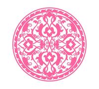 en Arabic National Circular Ornament Fine Carving Decals 42x42cm Glass Stickers Pink