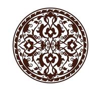en Arabic National Circular Ornament Wall Decals 54.6x54.6cm Personalized Customization Coffee