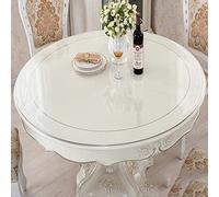 EN AyuL Transparent PVC Table Cover Protector,Round Clear Table Protector,100cm/120cm Waterproof Plastic Tablecloth Dining Desk Pads (Clear,100cm)