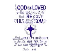 en Bible Verse John 3 16 Fine Carving Decals 40x51.3cm Multi Color Selection DarkBlue