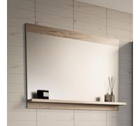 [en.casa] Krildihana Large Wall Mirror with Shelf 60 x 50 x 12 cm Hanging Mirror Bathroom Mirror for Hanging Bathroom Mirror Oak Look
