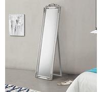 [en.casa] Stand mirror Arezzo 160 x 40 cm Full-length mirror rectangular tiltable baroque Silver coloured