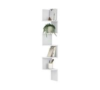 [en.casa] Stylish wall shelf in white matt retro design