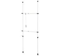 [en.casa] Telescopic Wardrobe 103-278 cm Adjustable Hanger Clothes Hanger 2 x max. 20 kg Metal Plastic White Hanging Rail