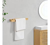 [en.casa] Towel rail Tønsberg towel rail without drilling wall bamboo guest towel rail self-adhesive bathroom towel rail towel dryer