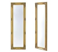 [en.casa] Wall mirror Livorno Baroque 132 x 42 cm Gold full-length mirror in eucalyptus wood frame Antique mirror decorated with ornaments