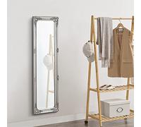 [en.casa] Wall mirror Livorno Baroque 132 x 42 cm Silver full-length mirror in eucalyptus wood frame Antique mirror decorated with ornaments