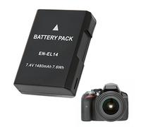 EN EL14 Battery, Camera Battery, 1480mAh High Capacity Lithium Ion Battery Replacement for Nikon D5300 D3200 D5200 D3400 D5600 D3500 D3300 D3100 Camera Accessories