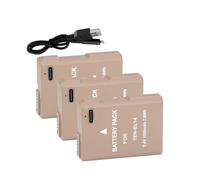 EN-EL14 EN-EL14A ENEL14 USB-C Charging Battery，Compatible For Nikon，For D3100 D3200 D3300 D3400 D3500 D5600 D5100 D5200 P7000 P7800(4 Pcs Battery)
