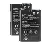 EN-EL14 / EN-EL14a Lithium Ion Battery Packs, 7.4V 2050mAh Compatible with Nikon Digital Camera D3100 D3200 D3300 D3400 D5600 D5100 D5200 P7000 P7800