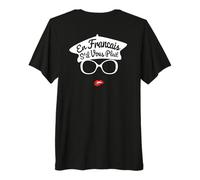 En Francais S'il Vous Plait - French Woman Beret Red Lips Premium T-Shirt