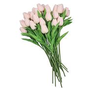 En Ge 10-heads Home Deocr Mini Tulip Real Touch Tulip Artificial Flowers Bouquets (light pink)