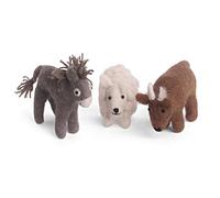 Én Gry & Sif Nativity Animals (Donkey Sheep Ox), Felt Nativity Figures, Hand-Made, Fair Trade, Children's Room Decoration, Special Nativity Scene, 8 cm Tall