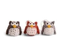 Én Gry & Sif Small Owls - Hand Felt - Felt Pendants - Christmas Decoration - Pack of 3