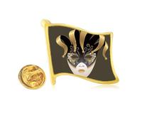 en head happy carnival of venice Golden Metal Flag Lapel Pin Badge