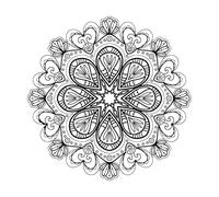 en Mandala Ornament with Floral Details Elegant Design Fine Carving Decals 54.6x54.6cm Equipped with Transfer Film kit Black