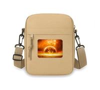 en red planet like flame burning pattern Crossbody Bag Cell Phone Purses Handbag Shoulder Mini Bag