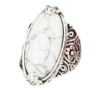 en Ring for Men Tibet Alloy Fashion Ring Vital Ring (White, C)