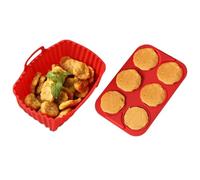 En Silicone Pour - Fryer Sans Huile | Tapis Et Plateau Réutilisables Antiadhésifs, Gadgets De Cuisine Pour Frites, Légumes, Saucisses, Rôtir, Réchauffer Restes, Four Et Air Fryer