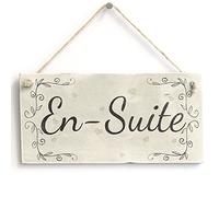 En-Suite Hanging Door Sign, Cottage Style Bathroom Decor
