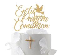 En Tu Primera Comunion Cake Topper, Spanish First Holy Communion, Religious Catholic Communion Baptism Wedding Baby Shower Christening Party Decorations