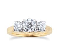 Ena Harkness Three Stone 18ct Yellow Gold 1.20cttw Diamond Engagement Ring - Ring Size O