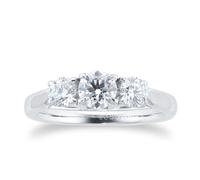 Ena Harkness Three Stone Engagement Ring 0.88 Carat Total Weight - Ring Size K
