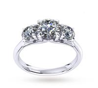 Ena Harkness Three Stone Engagement Ring 1.20 Carat Total Weight - Ring Size Q