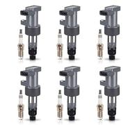 ENA Set of 6 Ignition Coil Pack with 6 Platinum Spark Plug Compatible with Jaguar 2003-2008 S-Type 3.0L, 2001-2005 X-Type 2.5L, 2001-2008 X Type 3.0L Replacement for UF435 5C1399 SP479