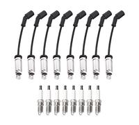 ENA Set of 8 Platinum Spark Plug with 7mm Wire Set Compatible with Chevrolet GMC Buick Corvette Express Allure Canyon Escalade Silverado Suburban Tahoe Avalanche Yukon Replacement for 41-962 9748HH