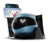 Enabot EBO Air 2 Pet Camera Robot: 2K Home Robot, Movable Indoor Camera, Custom Facial Expression, Auto-Recharge, Battery-Operated, 2-Way Talk, Night Vision, 32GB Memory Card Inside (Blue)