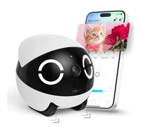 Enabot EBO ROLA Mini FamilyBot,2K Pet Camera Robot,Movable Indoor Camera Battery-Powered with Phone App,One-Touch Call,2-Way Talk,IR Night Vision,Motion Detection,Video Recording