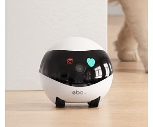 ENABOT SE Home Security Camera (White), Pet Monitoring Robot with Remote Interaction