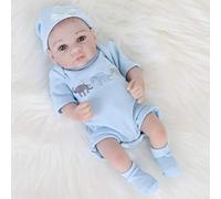 ENADOLL Reborn Baby Boy Doll, Realistic Silicone Vinyl, 10 Inches, Soft Body, Lifelike Doll, Gift Set for Ages 3+ (Open Eyes Blue Boy)