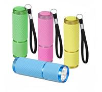 ENAESLOT 4 PCS Keyring Torch, Mini Torches Super Bright with 9 LEDs, Torches Battery Powered, for Adult Camping Hiking Outdoor Party Lightweight, Energy A+++(Battery Not Included)