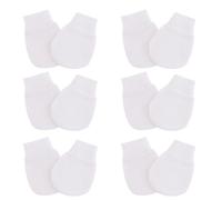ENAESLOT 6 PCS Scratch Mittens Newborn，Unisex Anti Scatchs Elastic Warm Tiny Babies Gift Soft Touch Premature,for 0-3 Months Toddler Boy Girl(White, 6 Packs)