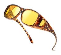 Enafad Fit Over Night Driving Glasses for Women Night-Vision Anti Glare Polarized HD Yellow Lens Glasses UV Protection (Bean Floral Frame-Yellow Lens)